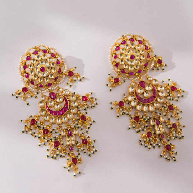 Kundan Earrings Tikka Jewelry Set Latest Limited Jadau Quantity india pink  | eBay